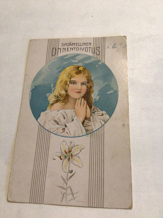 Onnittelukortti kulkenut 1923