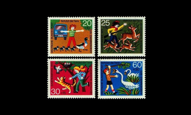 Saksa 711-4 ** Nuoriso, eläintensuojelu (1972)