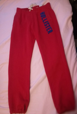 Hollister- kollarit housut punaiset koko M/L