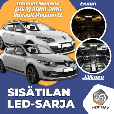 Renault Megane III Sisätilan LED-sarja 16-osainen