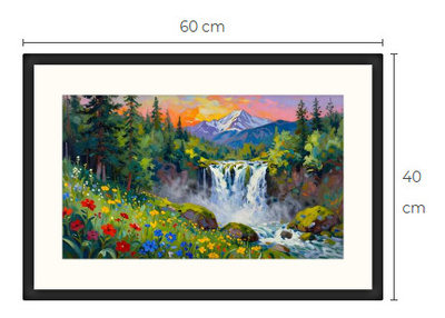 Uusi vesiputous metsämaisema art print taulu 40 cm x 60 cm