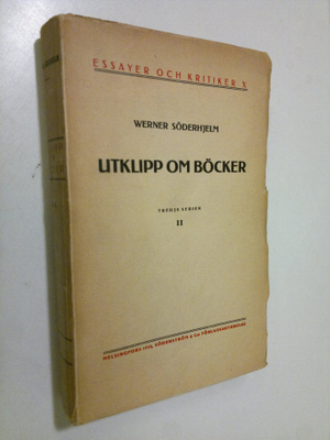 Werner Söderhjelm : Utklipp om böcker : tredje serien sen...