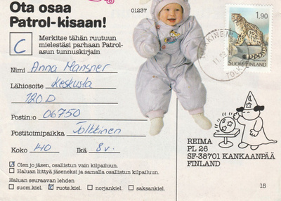 Postileima, TOLKKINEN