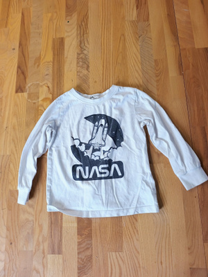 H&M NASA pitkähihainen paita valkoinen koko 92