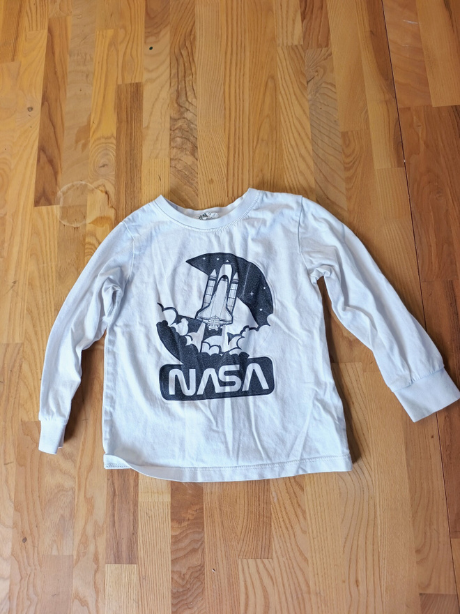 H&M NASA pitkähihainen paita valkoinen koko 92