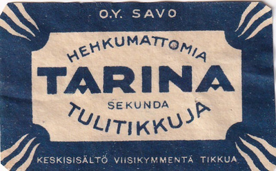 TARINA Sekunda tulitikkuja , OY Savo  2/8