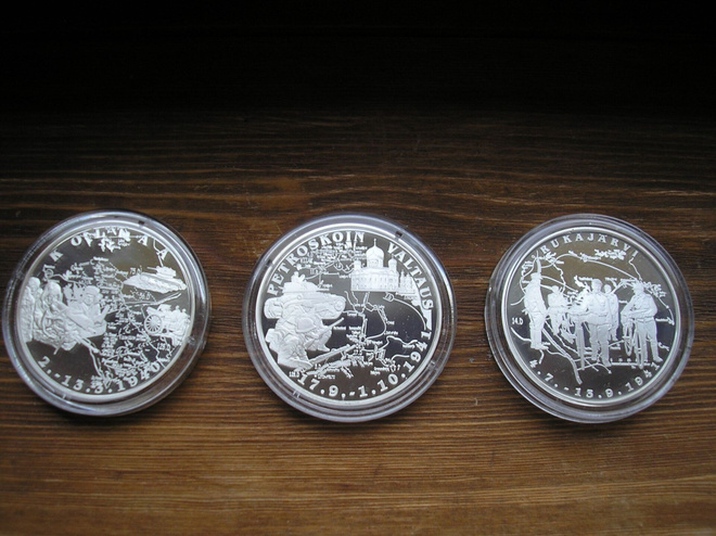 Suomi-taisteli hopeamitalit ag .925