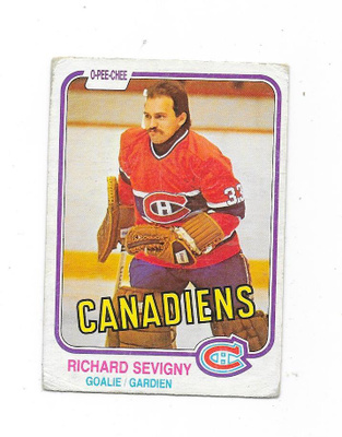 1981-82 OPC #191 Richard Sevigny , Montreal Canadiens MV
