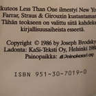 Joseph Brodsky - Katastrofeja ilmassa (sid.) - pikkukuva 2
