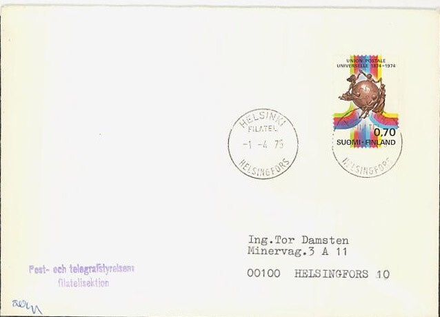1974 UPU 70p kirje - er.kaunis Hki