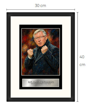 Uusi Sir Alex Ferguson art print kehystetty 30 cm x 40 cm