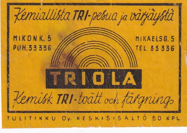 TRIOLA, Mikonk. 5 Kemiallista TRI  pesua  , 5/12