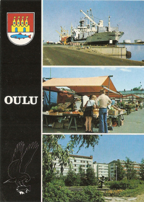 OULU : Eteläsatama, Oritkari, tori + vaakuna.