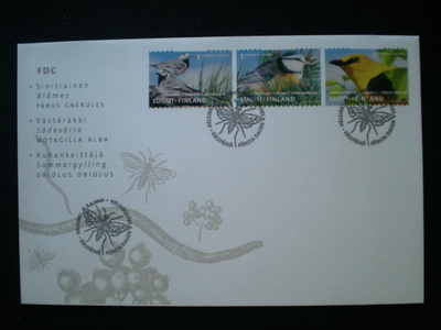 FDC Maakuntalinnut 1. lk 6.9.2001 - LaPe 1577-1579