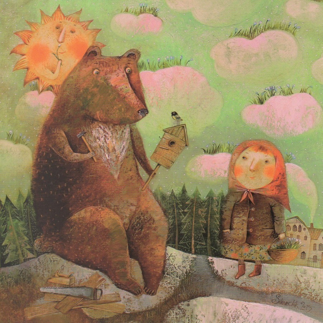 Anna Silivonchik: Linnunpönttö (neliökortti)