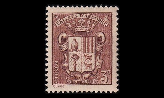 Andorra Fr 51 ** Vaakuna 3 C (1936)