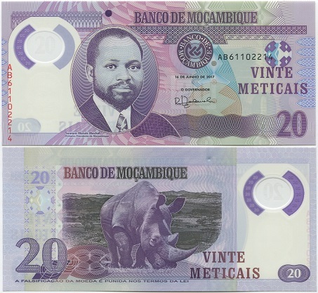 Mosambik Mozambique 20 Meticais 2017 (P-149b) UNC Polymer