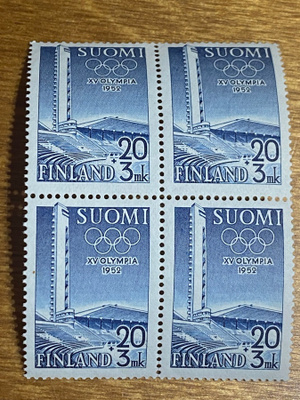 XV OLYMPIA 1952 20MK+3MK NELIÖ**