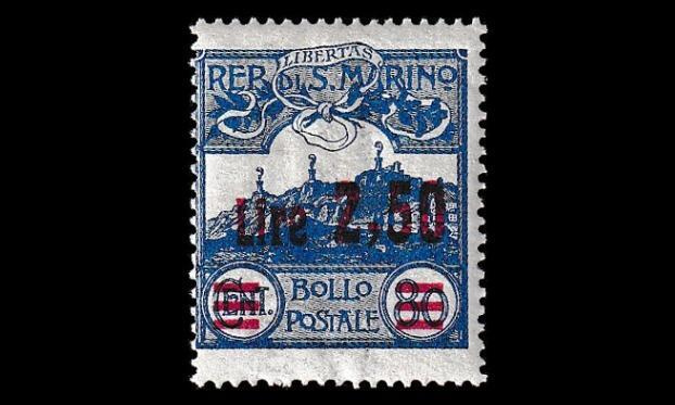 San Marino 124 ** Monte Titano 2.50L/80C (1926)