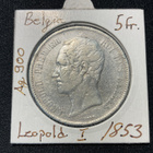 Belgia Leopold I 5 Francs 1853, Ag 900. - pikkukuva 1