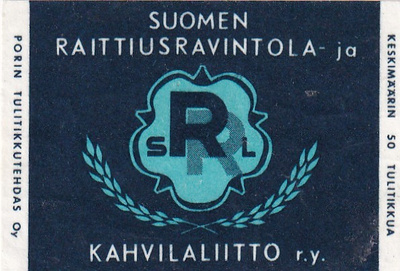 Suomen Raittiusravintola  ja kahvilaliitto r,y  b5721