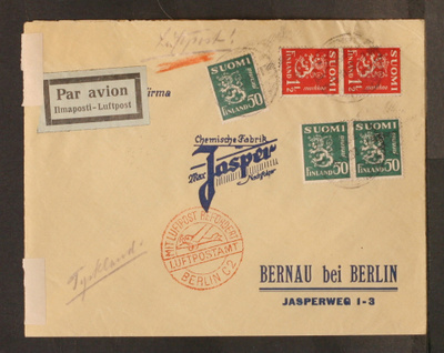 # 23690 # Kirje lp Helsinki > Saksa 1933 Saksa lentop. leima