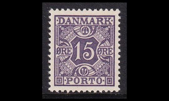 Tanska PORTO_35a ** 15 öre violetti (1937)