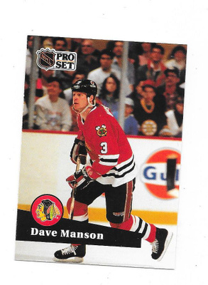 1991-92 ProSet #41 Dave Manson Chicago Blackhawks