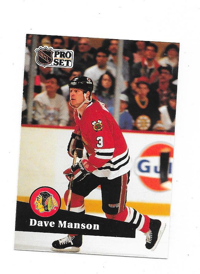 1991-92 ProSet #41 Dave Manson Chicago Blackhawks