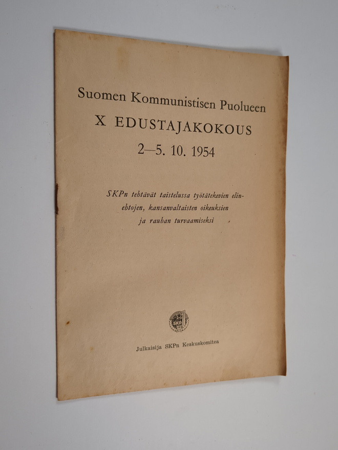Suomen kommunistisen puolueen 10. edustajakokous 2.-5.10....