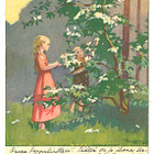 M. Wendelin. Tyttö ja poika keräävät kukkia, Hy 629 R3, - 42 - pikkukuva 1