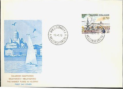 1973 70p Havis Amanda ensipäivä, pvm-leima