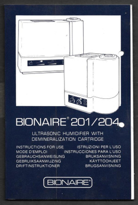Bionaire 201 / 204 käyttöohje