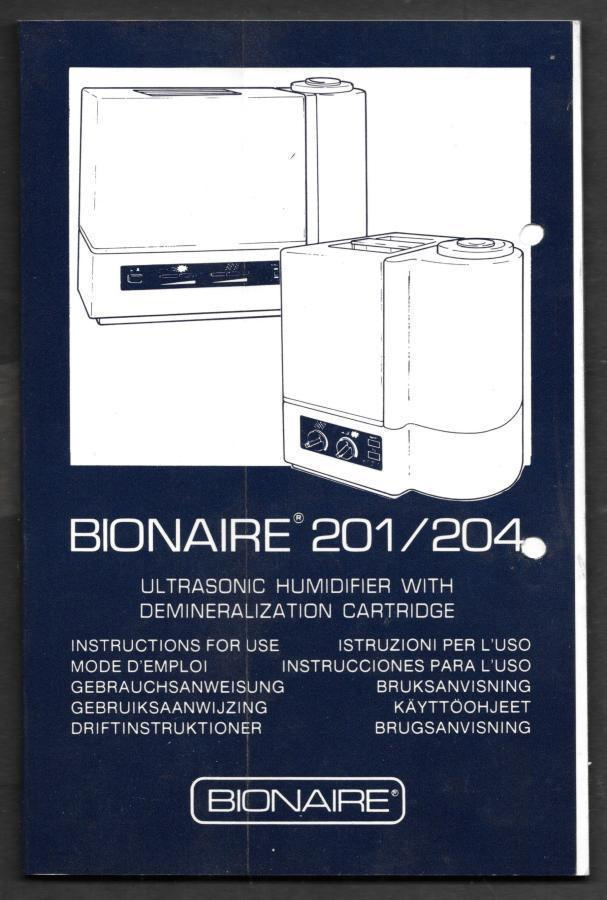 Bionaire 201 / 204 käyttöohje