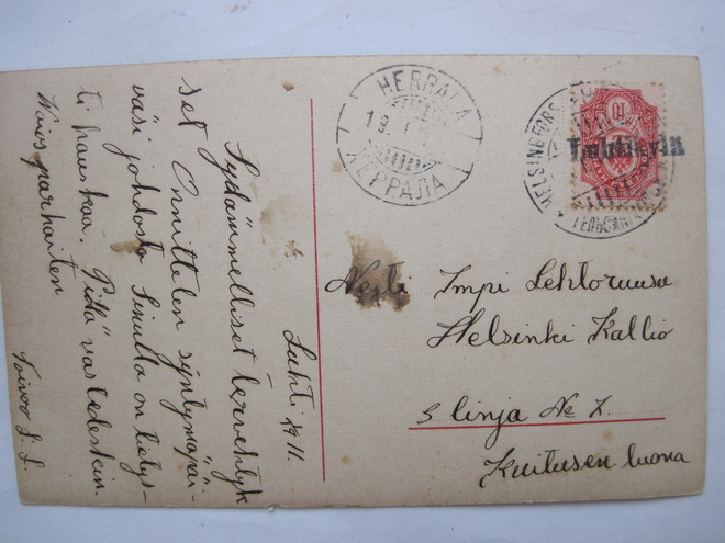 VANHA Postikortti Luhtikylä Rivileima 1911 + Herrala