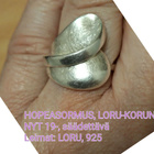 LORUKORUN HOPEINEN SORMUS ja yhteensopiva riipus - pikkukuva 2