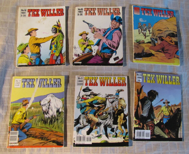 Tex Willer sarjakuvalehtiä, 6 kpl vv. 1981-1995