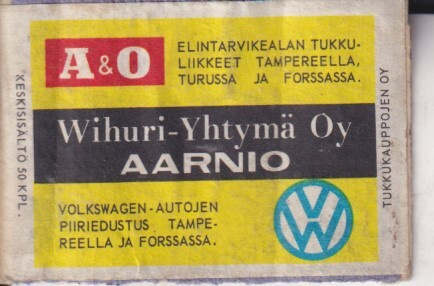 Aarnio. Wihuri - Yhtymä Oy. A & O. Volkswagen    ,  s69