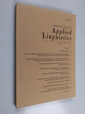 International Journal of Applied Linguistics : Vol 1 No 1...