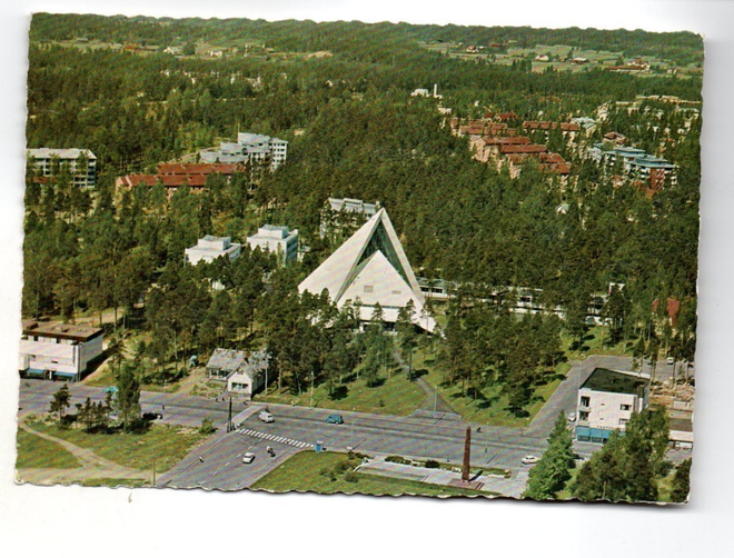 Hyvinkää: ilmakuva kirkko (Tmi Karhumäki n:o 135, väri)