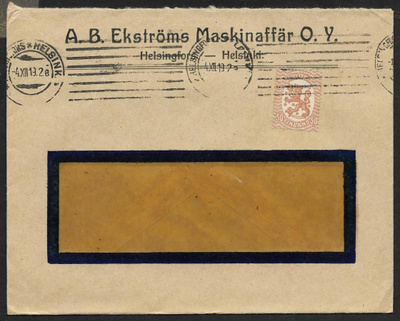 Postilähetys - Saarinen 0,50mk (LAPE 73) Helsinki 4.12.1919
