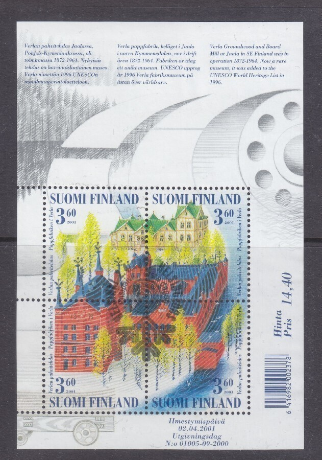 2001 Verla blokki ep. leimalla.