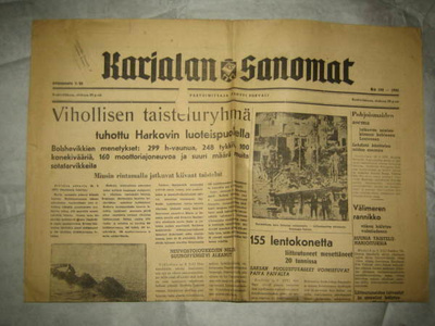 Sanomalehti: Karjalan Sanomat 25.8.1943