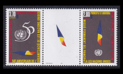 Andorra Fr 485-6ds ** YK 50v (1995)