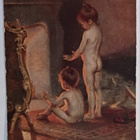 Paul Peel: Kylvyn jälkeen (lapset lämmittelevät), p. 1922 - pikkukuva 1