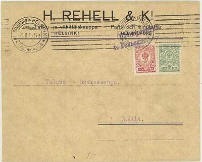 Firmakuori H.REHELL&KI Hki 1915 paikalliskirje