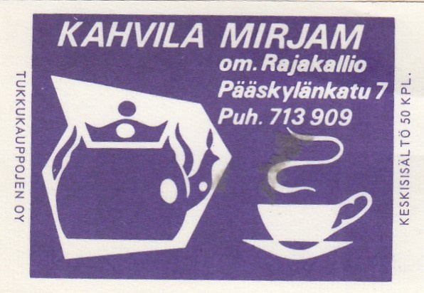 Kahvila MIRJAM om. Rajakallio , Pääskylänkatu 7    b357