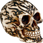 PÄÄKALLO TRIBAL MUSTA 13CM (12 514) (dod-226) B - POSTITUSK - pikkukuva 1