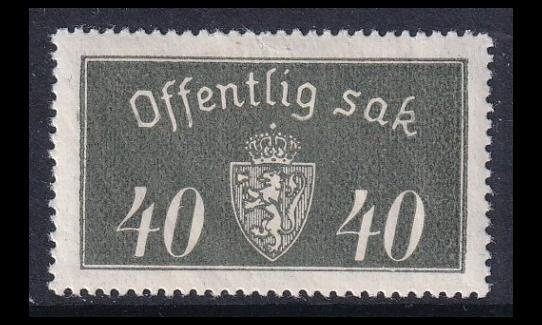 Norja 18_II ** Virkamerkki 40 öre (1933)
