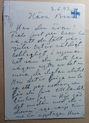 Lotta Svärd -kirjekortti, Kenttäpostia 1943